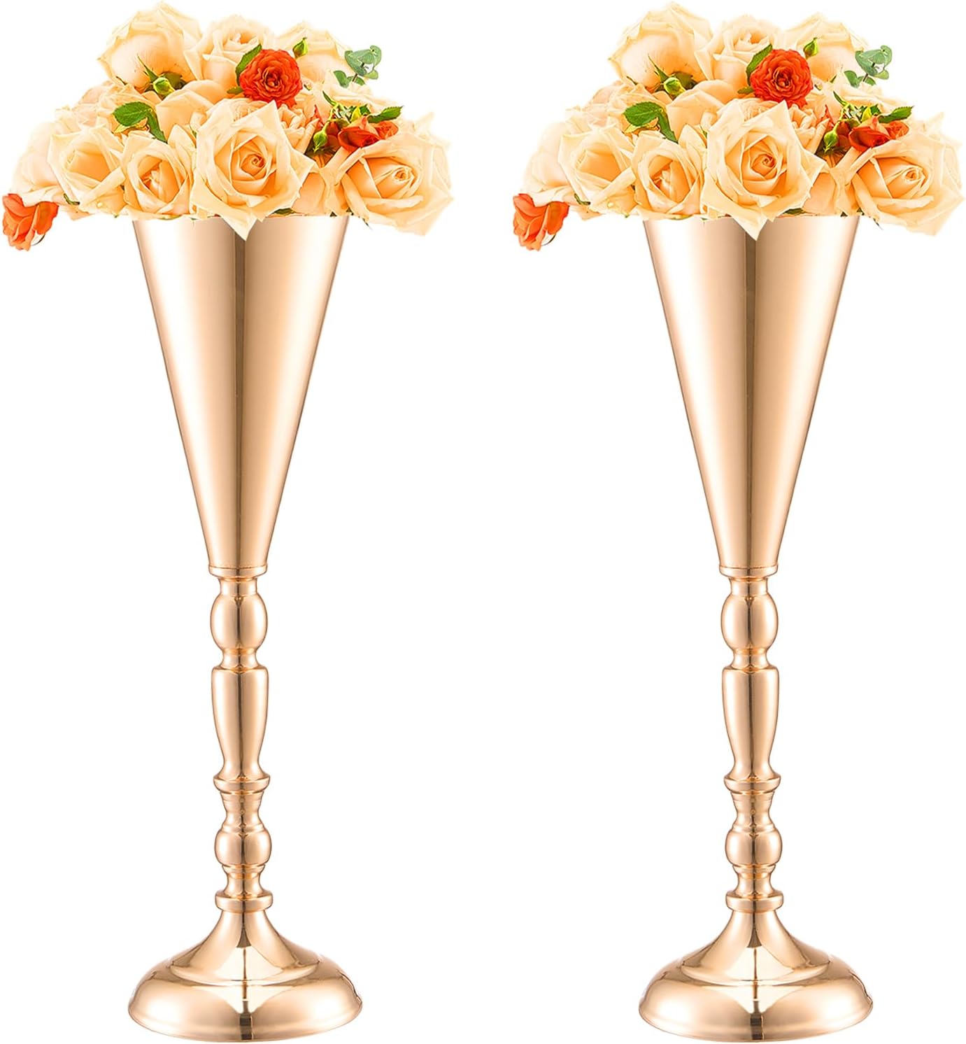 VEVOR 10PCS 43cm/16.9” Tall Wedding Flower Vase, Metal