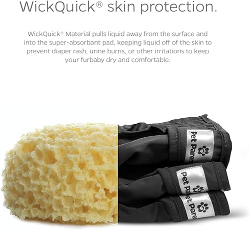 Miniatura 3 de Pet Parents - Pañales lavables para perros (3 unidades), pañales duraderos y de alta calidad para machos y hembras