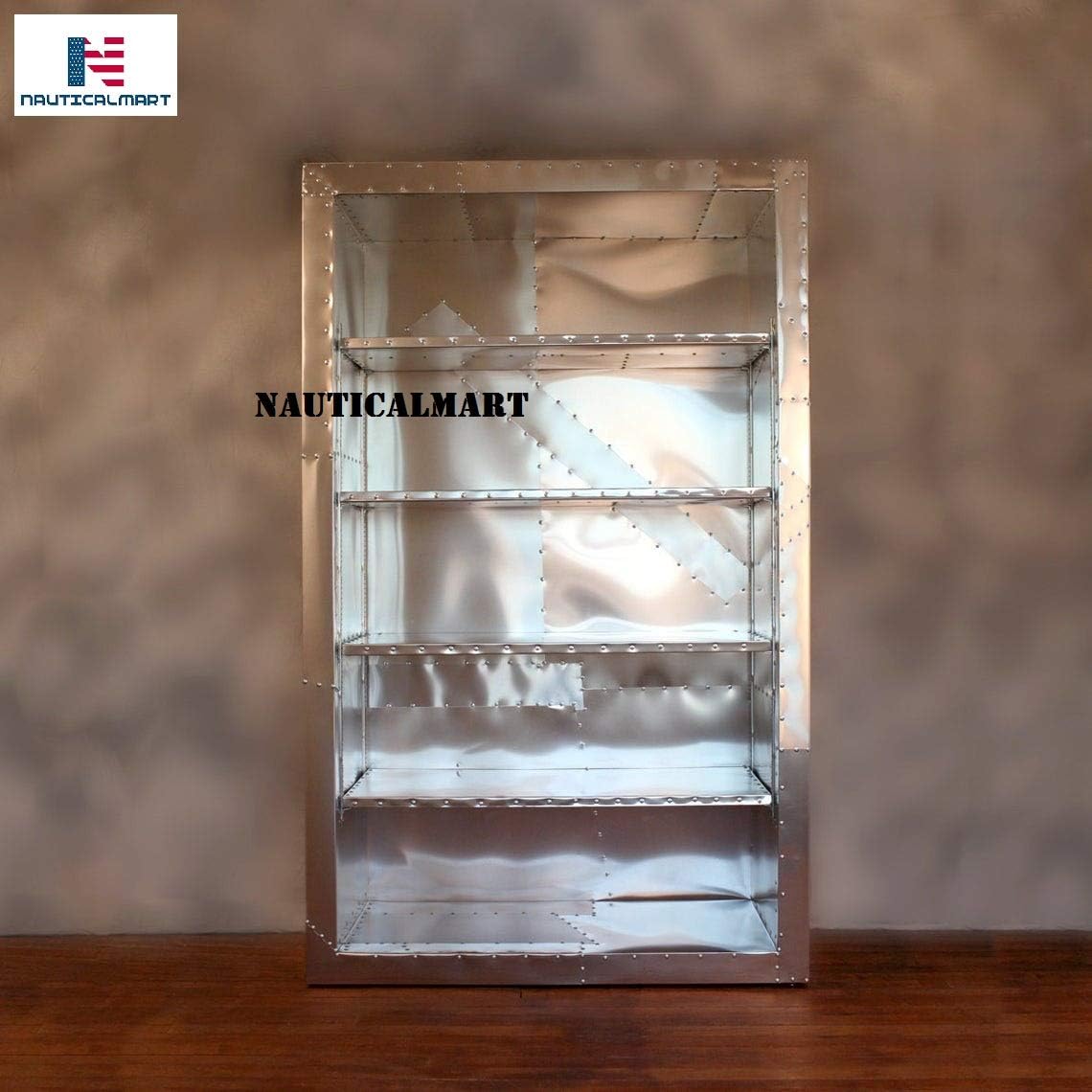 Nautical-Mart Luxury Designer Aluminum Aviator Shelving Bookcase