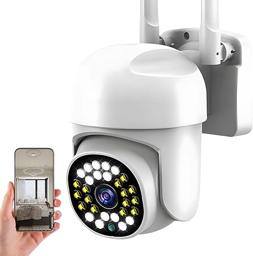 Câmera de Segurança wifi Externa IP Sem Fio HD 4MP, Câmera de Visão Noturna Infravermelha Wi-Fi 5G, Dupla Lente Grande Angular, IP66 à Prova D'água...