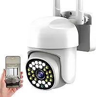 Câmera de Segurança wifi Externa IP Sem Fio HD 4MP, Câmera de Visão Noturna Infravermelha Wi-Fi 5G, Dupla Lente Grande Angular, IP66 à Prova D'água e à Prova de Poeira, Chamada de Voz Bidirecional