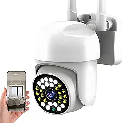 Câmera de Segurança wifi Externa IP Sem Fio HD 4MP, Câmera de Visão Noturna Infravermelha Wi-Fi 5G, Dupla Lente Grande Angular, IP66 à Prova D'água e à Prova de Poeira, Chamada de Voz Bidirecional