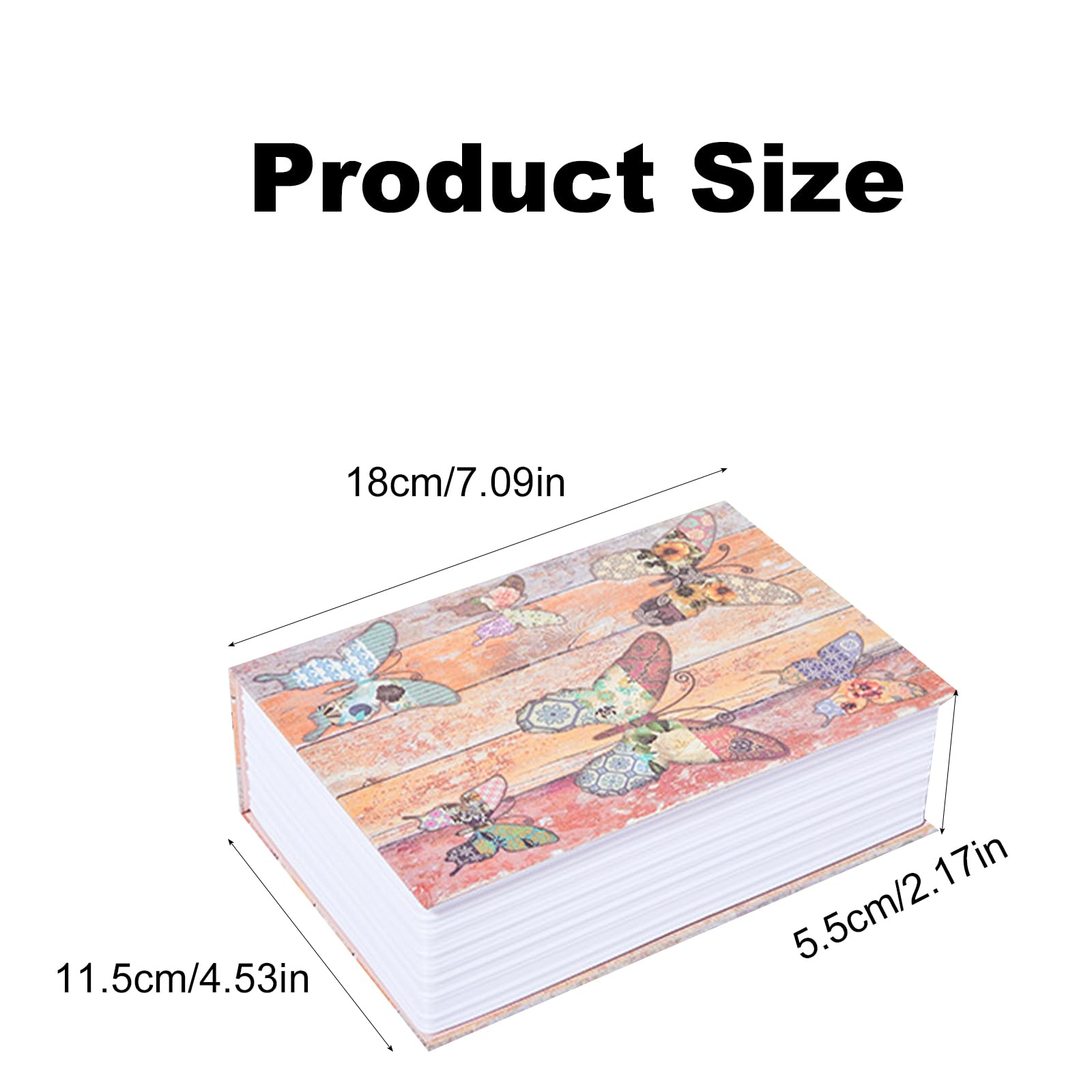 2 Stück Buchtresor Kreativ, Buchsafe mit Schlüssel, Versteckter Safe, Dekobuch mit Stauraum, Buch Safe für Geld, Schmuck, Schlüssel, Bücher Aufbewahrung, 18 x 11,5 x 5,5 cm