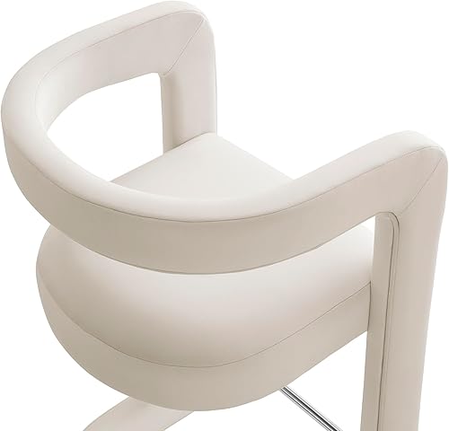 Miniatura 9 de Modway Winslow Performance - Taburete de terciopelo con reposapiés de acero inoxidable en alabastro