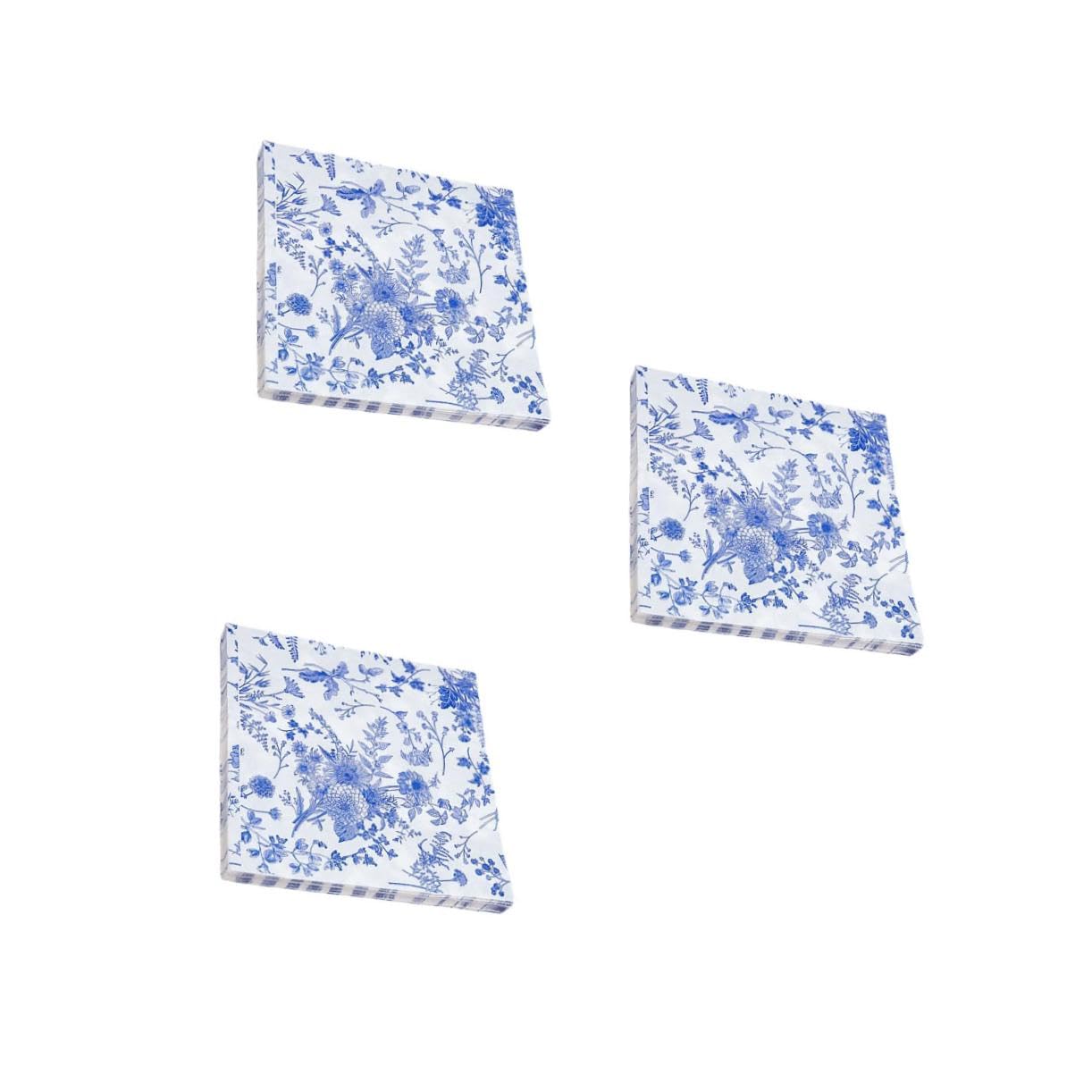 CALLARON 3 Series Servilleta Azul Y white Servilletas De Flores Antiguas Linda Servilletas Blue Papel 100 Piezas*3