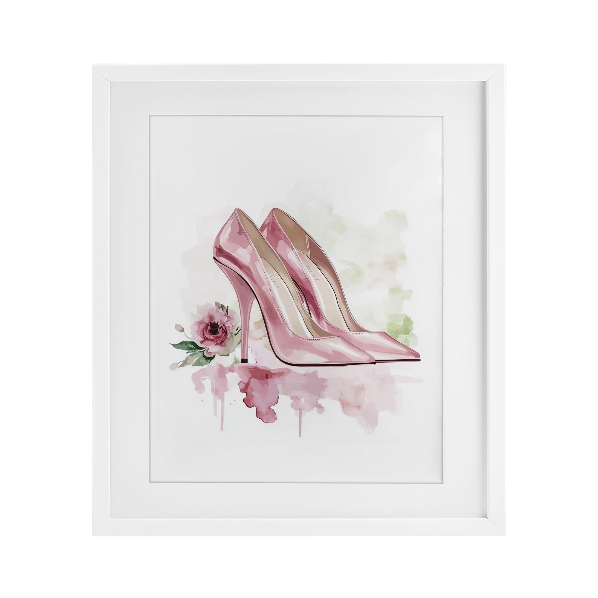 Cadre rose pastel sous verre pour déco de salon chaleureuse
