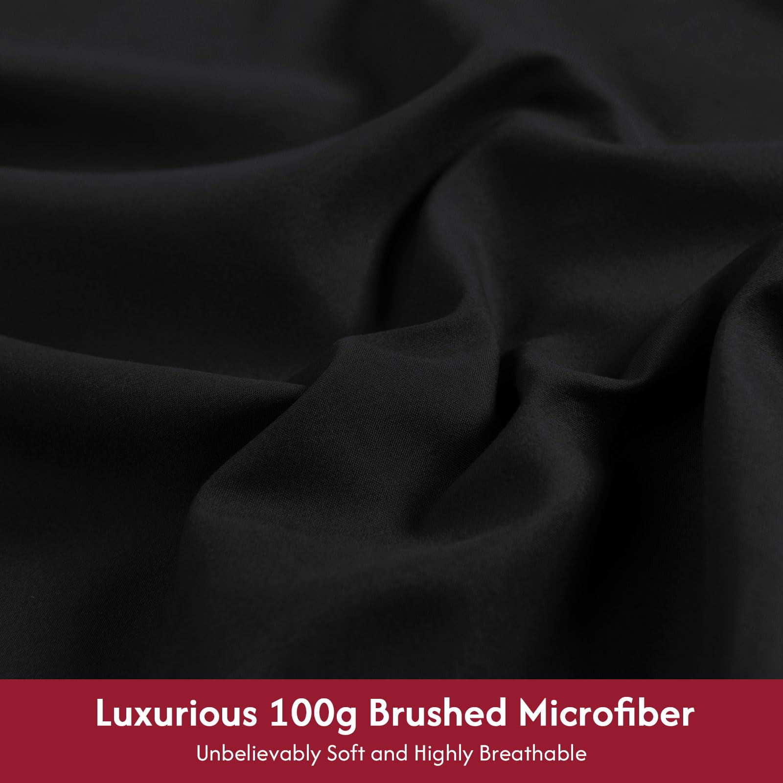 LONAVA Queen Size Sheet Set - 6 Piece Hotel Luxury Wrinkle-Free Microfiber Sheet, Oeko-TEX Certified, Breathable & Elastic, 16