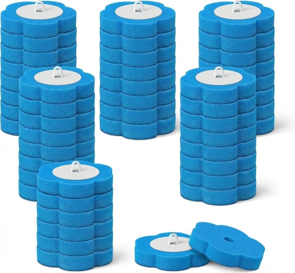 Disposable Toilet Brush for Bathroom Cleaning, Deep Cleaning Toilet Bowl Cleaner with Replaceable Heads, Hygienic Storage Design,House Warming Gifts New Home (Replacement Heads - 96pcs Blue)