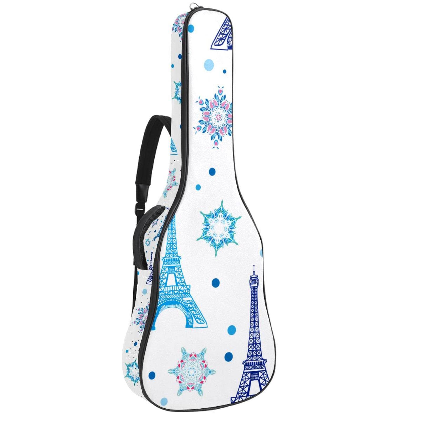 Torba na gitarę akustyczną wodoodporna gitara plecak gruby miękki wyściełany płaski 'Happy Easter Bunny Egg' klasyczna gitara etui, kolor 5, 42.9x16.9x4.7 in, Organizer do torby
