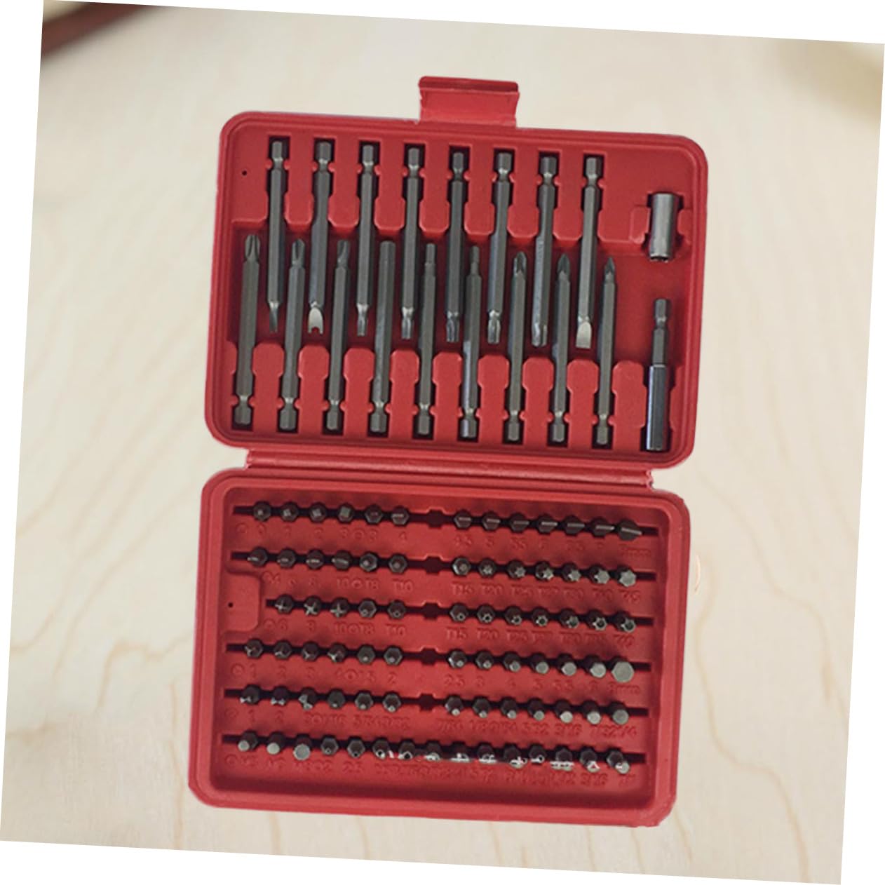UPKOCH Ensemble D'embouts de Tournevis 98 Pièces en Acier avec Boîte de Rangement Rouge, Multi-spécifications, Facile à Utiliser pour Réparation et Bricolage