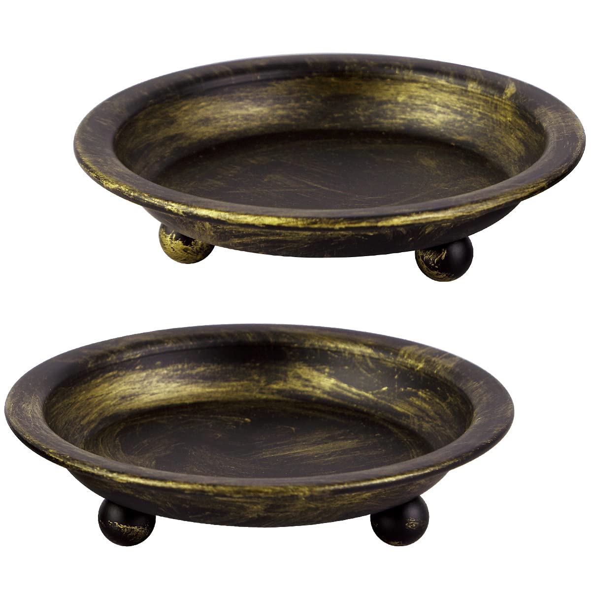 BHSKJSZ Retro Iron Plate Candle Holders Set of 2,Metal Candle Holders for Pillar Candles Table Décor,Home Décor,Church,Wedding Dinning Party