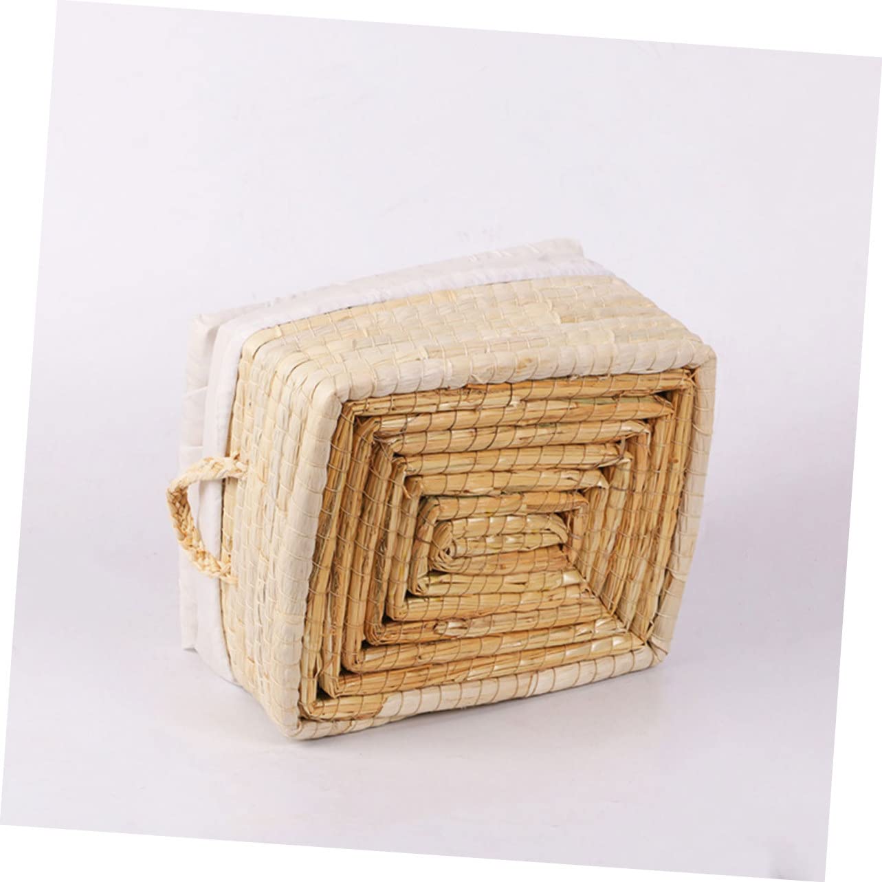 ABOOFAN Cesta De Almacenamiento De Pan De Ratán con Tapa para 5-10 Bollos Cesta De Almacenamiento Natural Contenedor De para El Hogar Color Beige