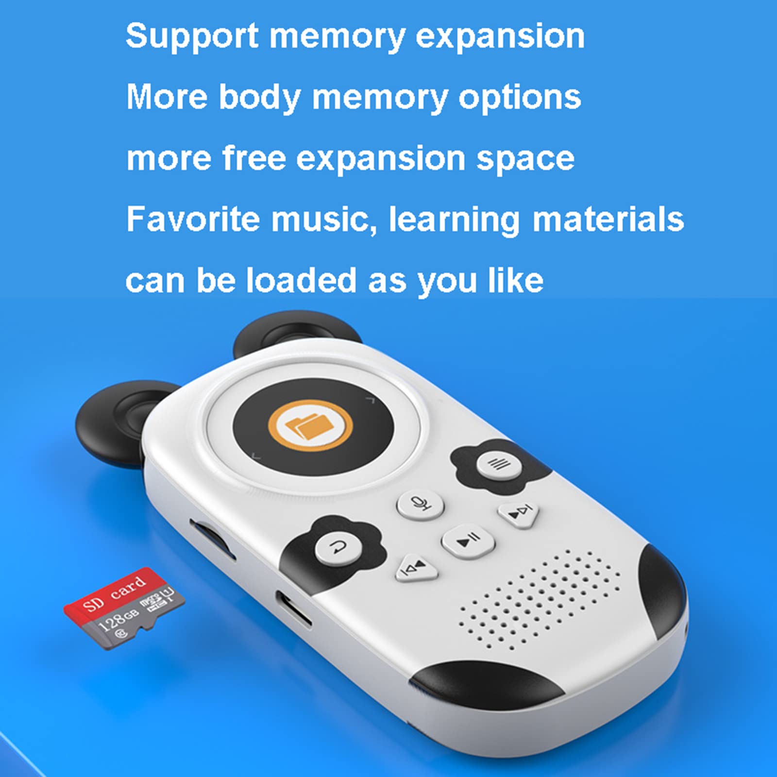 16 GB odtwarzacz MP3 Bluetooth 5.0 muzyka radio FM nagrywanie/krokomierz/budzik/stoper/kalendarz akumulator,Yellow