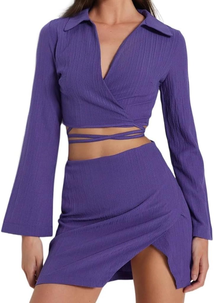 Women's Straight Long Sleeve Beach Suit Women's Half Hollow Design Breathable Cool Sexy Suit(D)