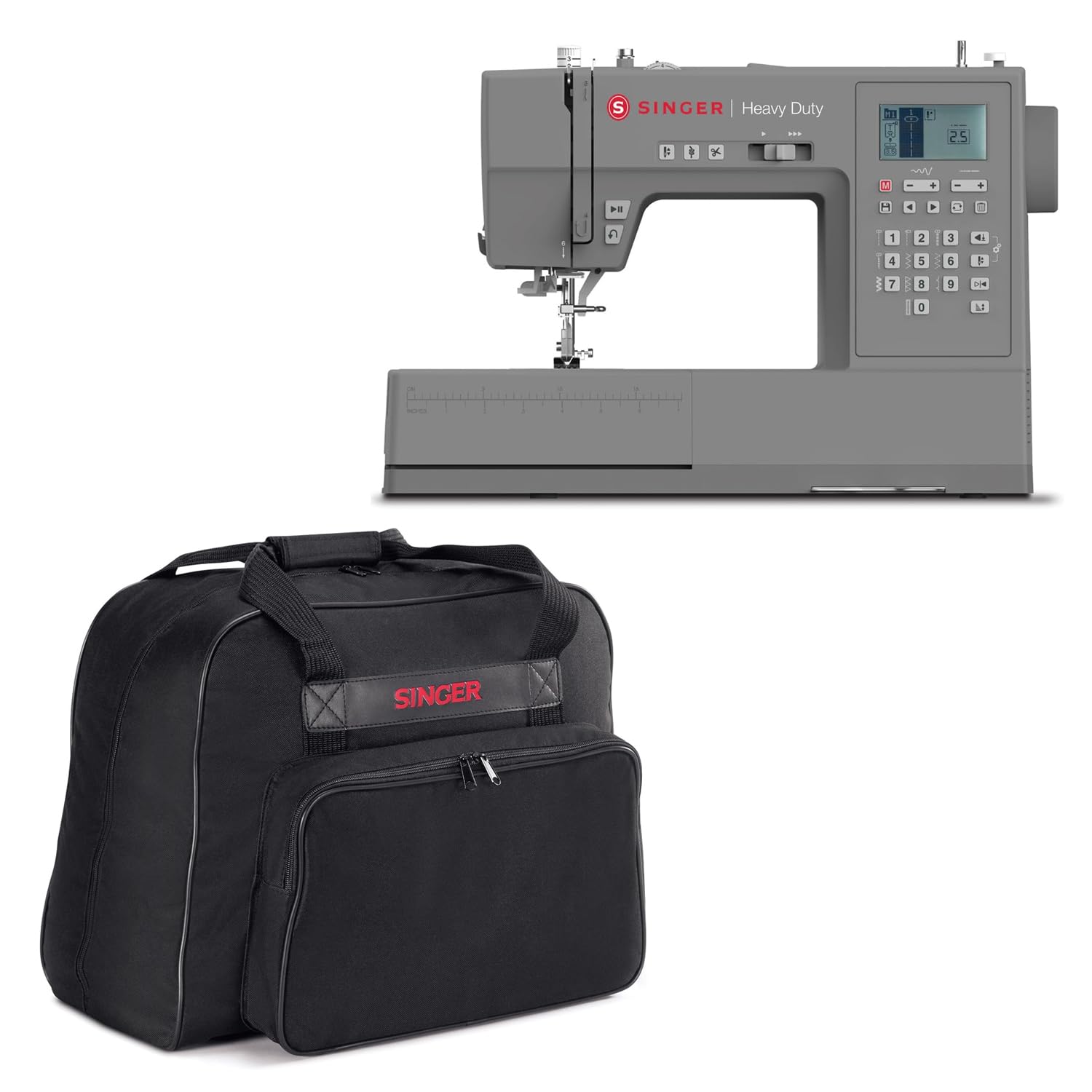 SINGER Heavy Duty 6800C Sewing Machine with Accessory Kit &amp; Black Carrying Case | 586 Stitches, Strong Motor, LCD Screen, Full Metal Frame, Padded Durable Case with Easy Zip &amp; Large Front Pocket