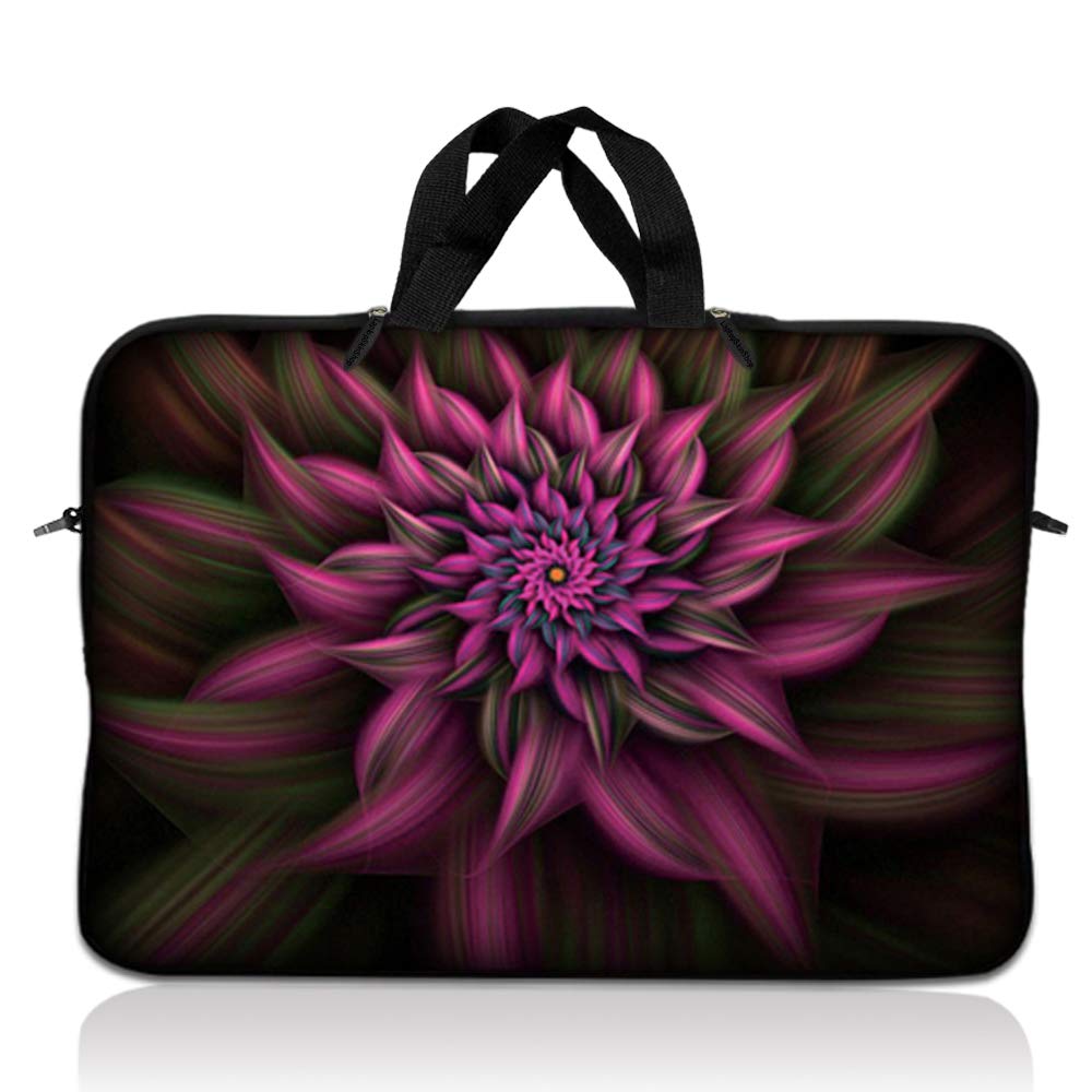 LSS 12.3 inch Laptop Sleeve Bag Carrying Case Pouch with Handle for 11" 11.6" 12" Acer, Asus, Dell, Hp, Sony, Toshiba, Pink Plumeria Flower — view 28
