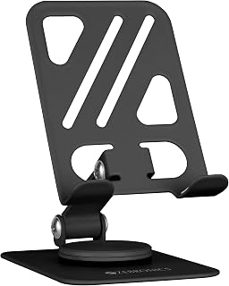 ZEBRONICS MTS250, Foldable Mobile Holder, Upto 9.6 inches, 360° Rotatable, 180° Stepless Adjustment, Anti-Skid Base & Rest Price In India