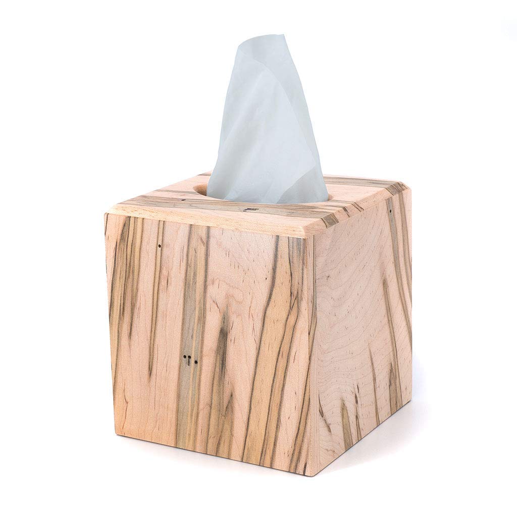 KAHL WOOD DECOR Ambrosia Maple Tissue Box Cover Hand Rubbed Lacquer Finish