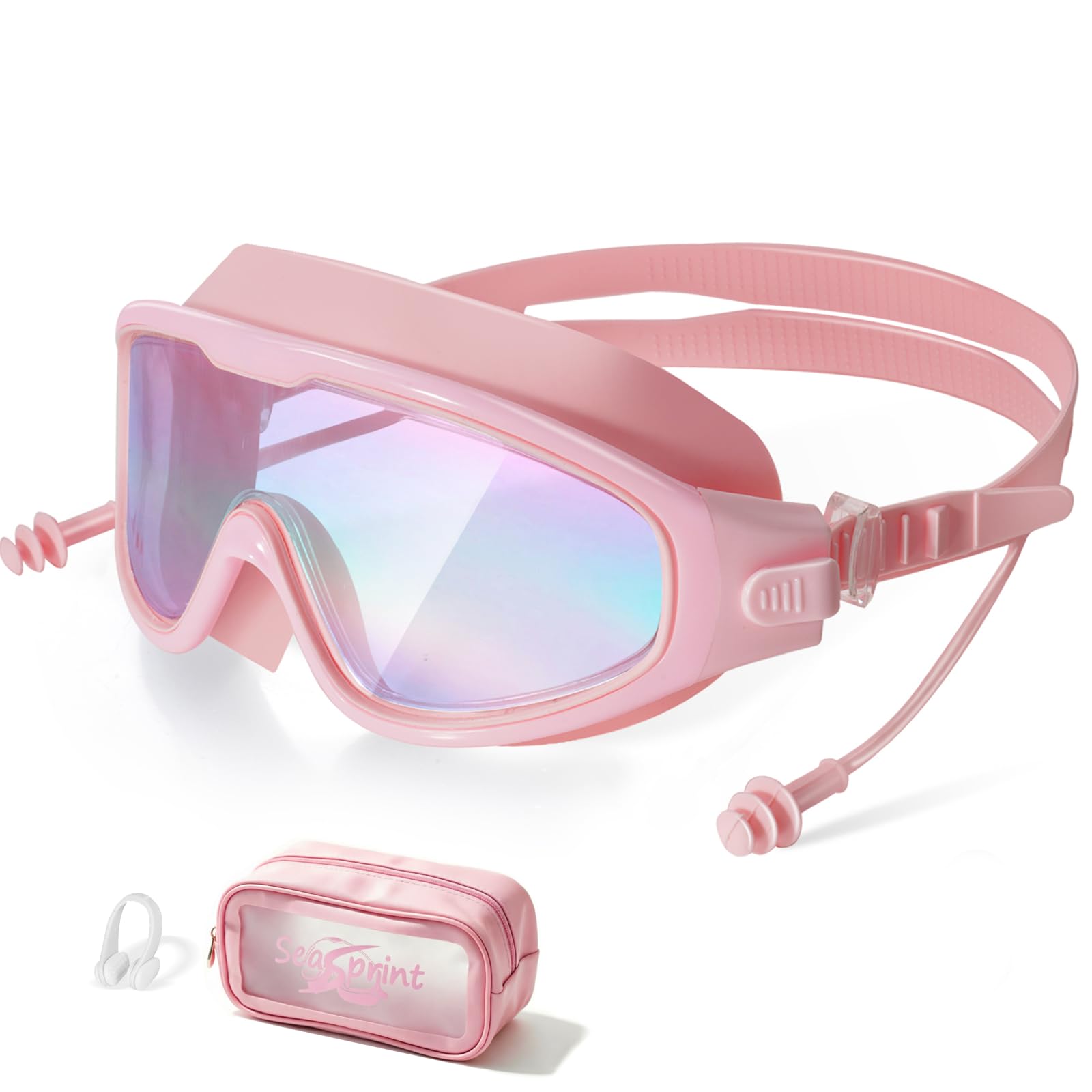 Occhialini da nuoto per adulti, visione ampia, con protezione UV, anti-appannamento, senza perdite, per piscina