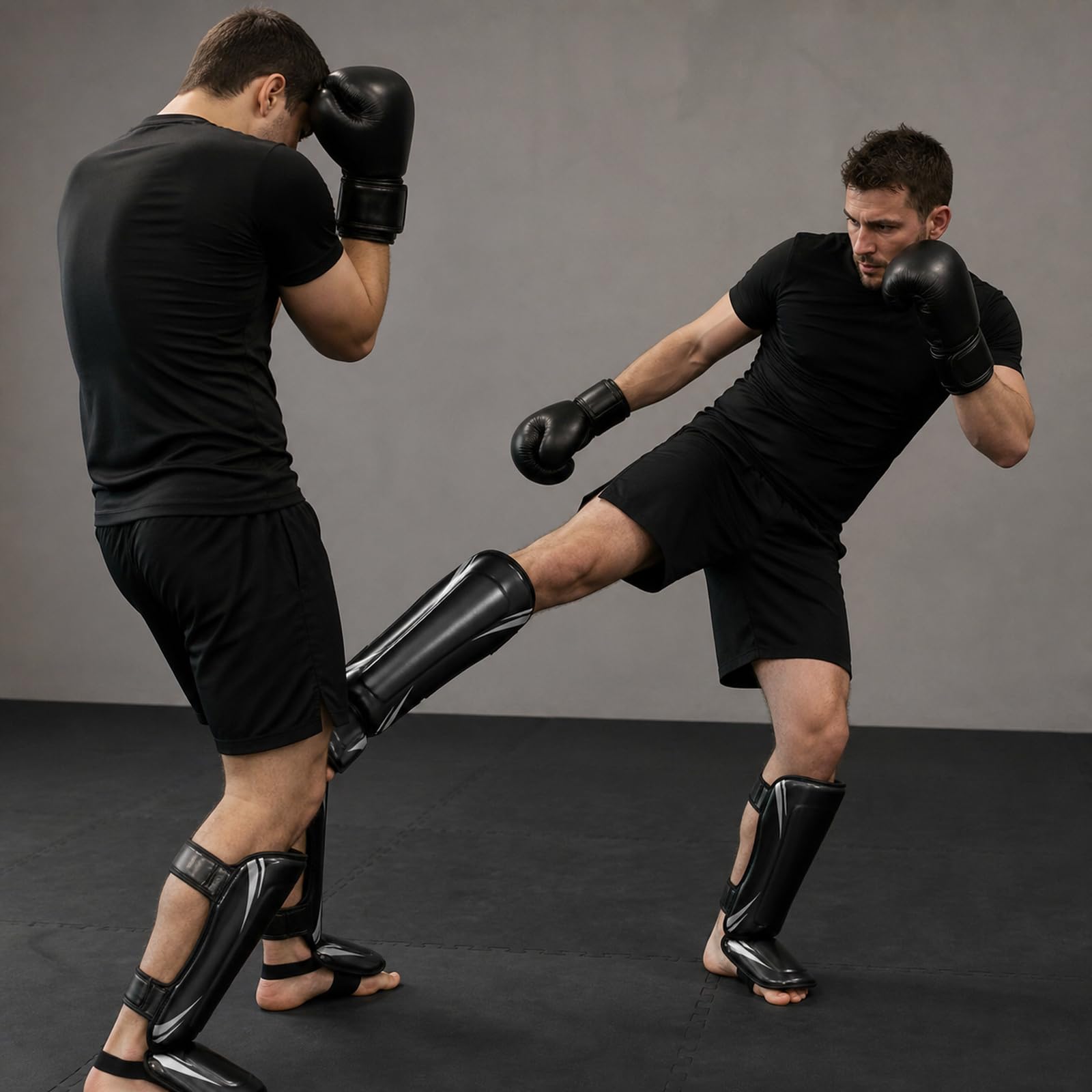 Parastinchi Piedi Protezione Shin Guard,Piedi Protezione Shin Guard,Parastinchi Spessi,Regolabili,vestibilità Sicura,Comodo,per Boxe,Taekwondo,Muay Thai,Sport da Combattimento