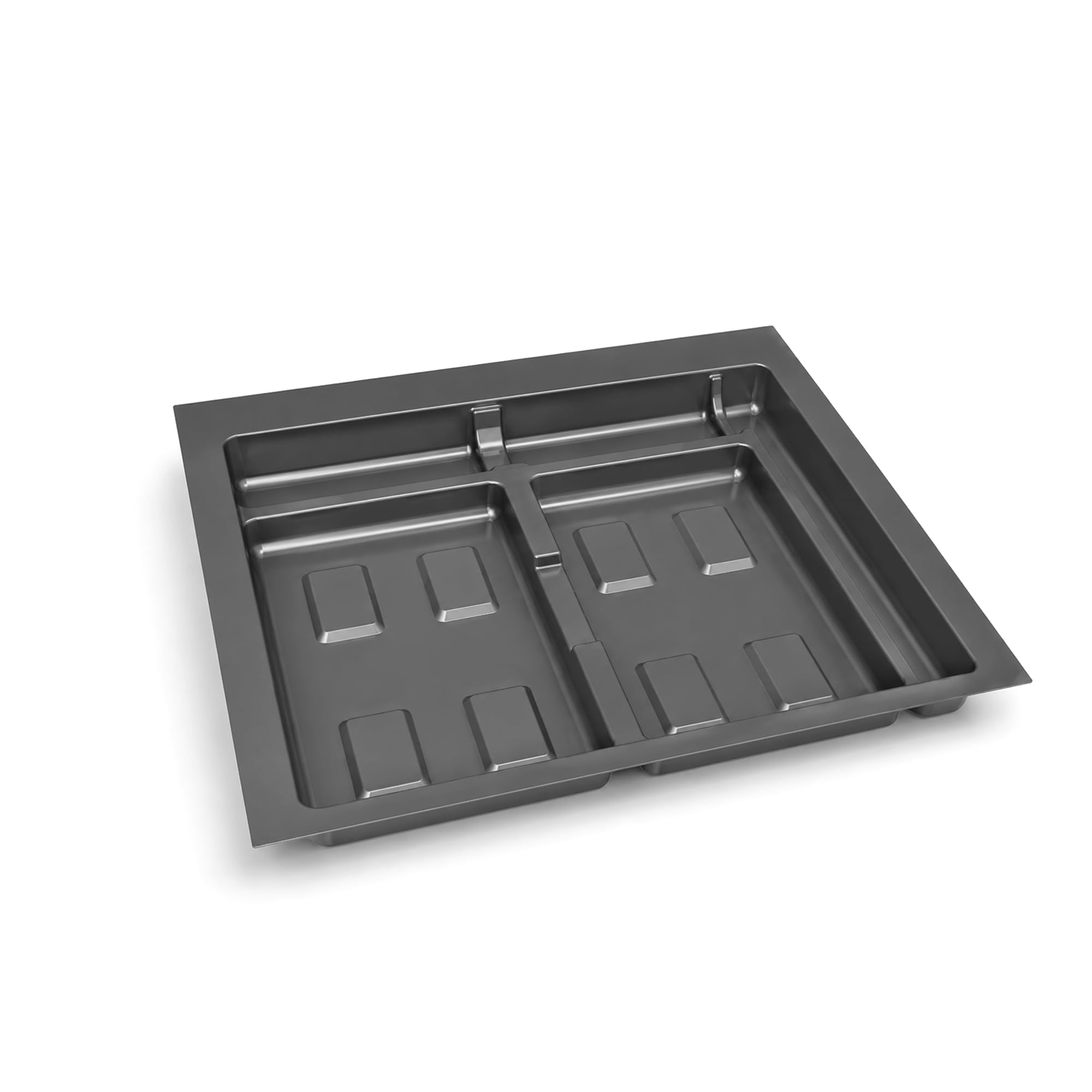 Emuca - Recycle base for kitchen drawer containers, 2 compartments, Base module 600mm (536x482mm), Anthracite grey plastic. — image 1