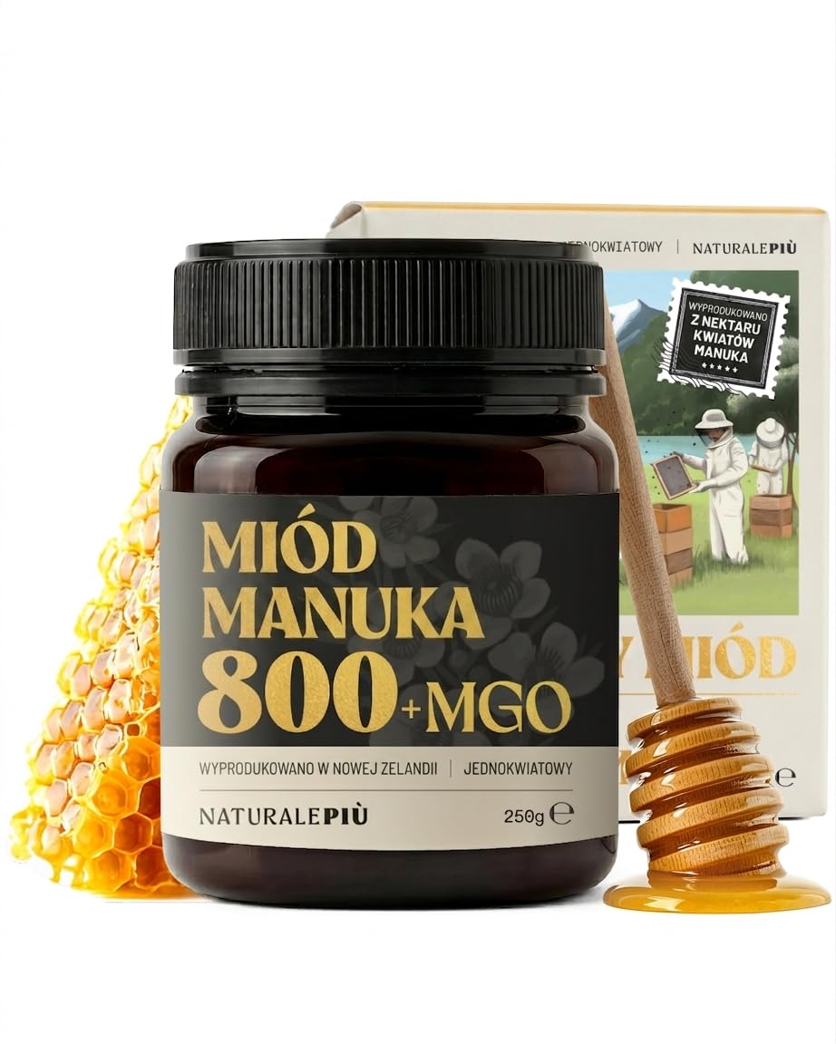 NaturalePiù Miód Manuka 800+ MGO 250g, jednokwiatowy i naturalny