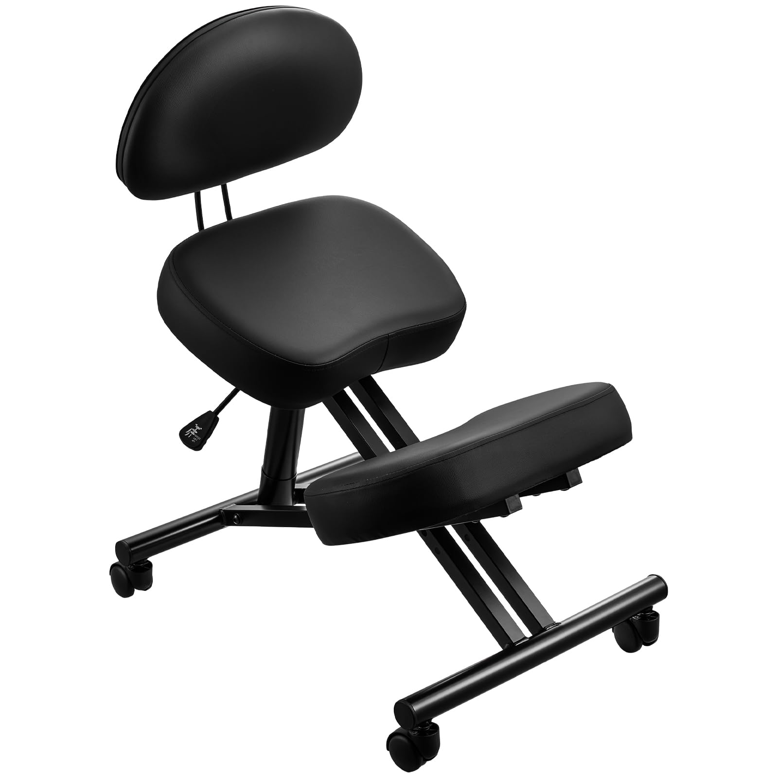 VEVOR Ergonomischer Kniestuhl mit Rollen & Rückenlehne, Höhenverstellbarer Kniehocker in X-Form mit Dicken Schaumstoffpolstern, zur Entlastung von Nacken & Rücken, für Zuhause, Büro & Meditation