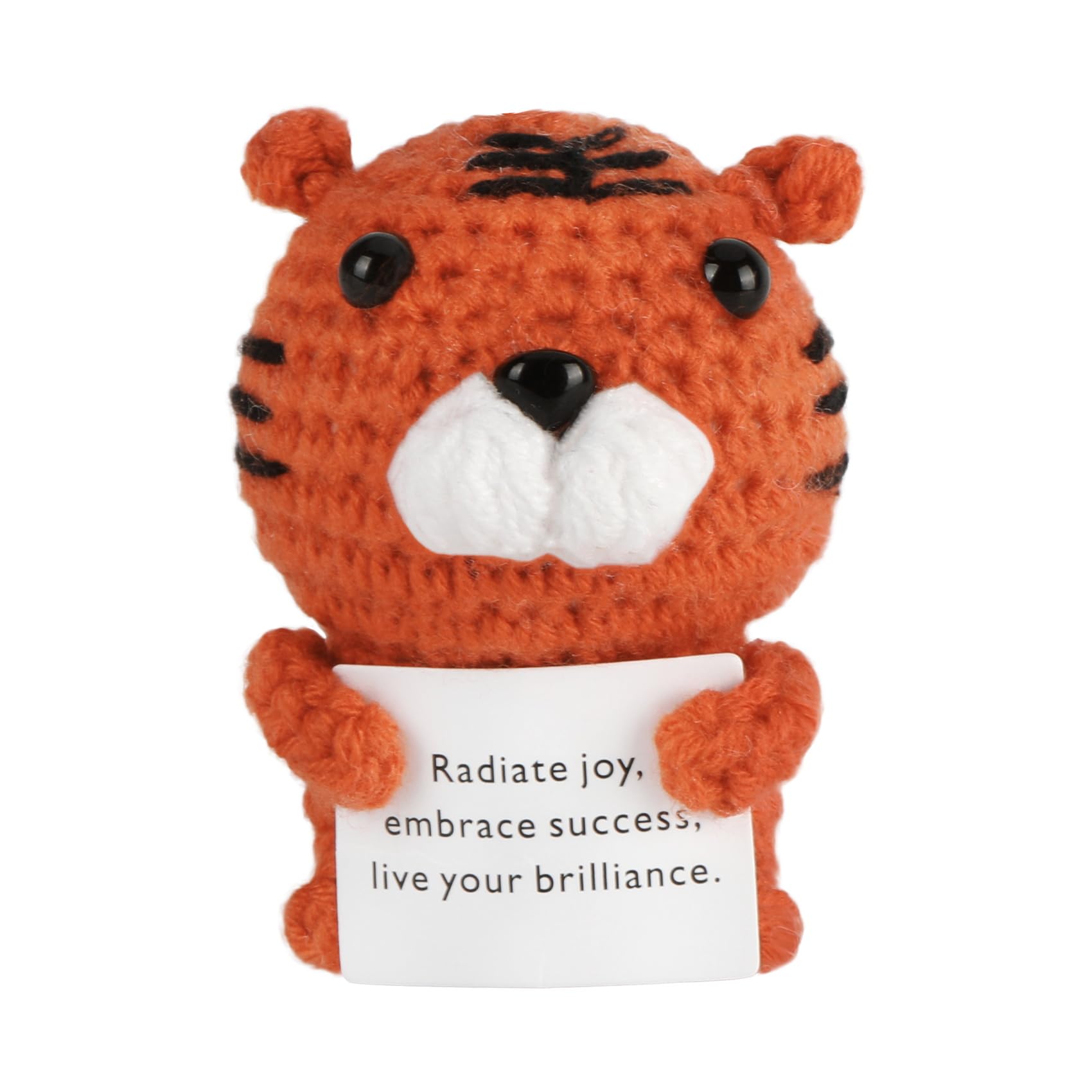 Positive Crochet Tiger Gift, Emotional Support Nuggets, Handmade Positive Crochet Animal, Encouragement Ornament, Emotional Support Crochet, Cheer up Decor for Birthday, Farewell Gift