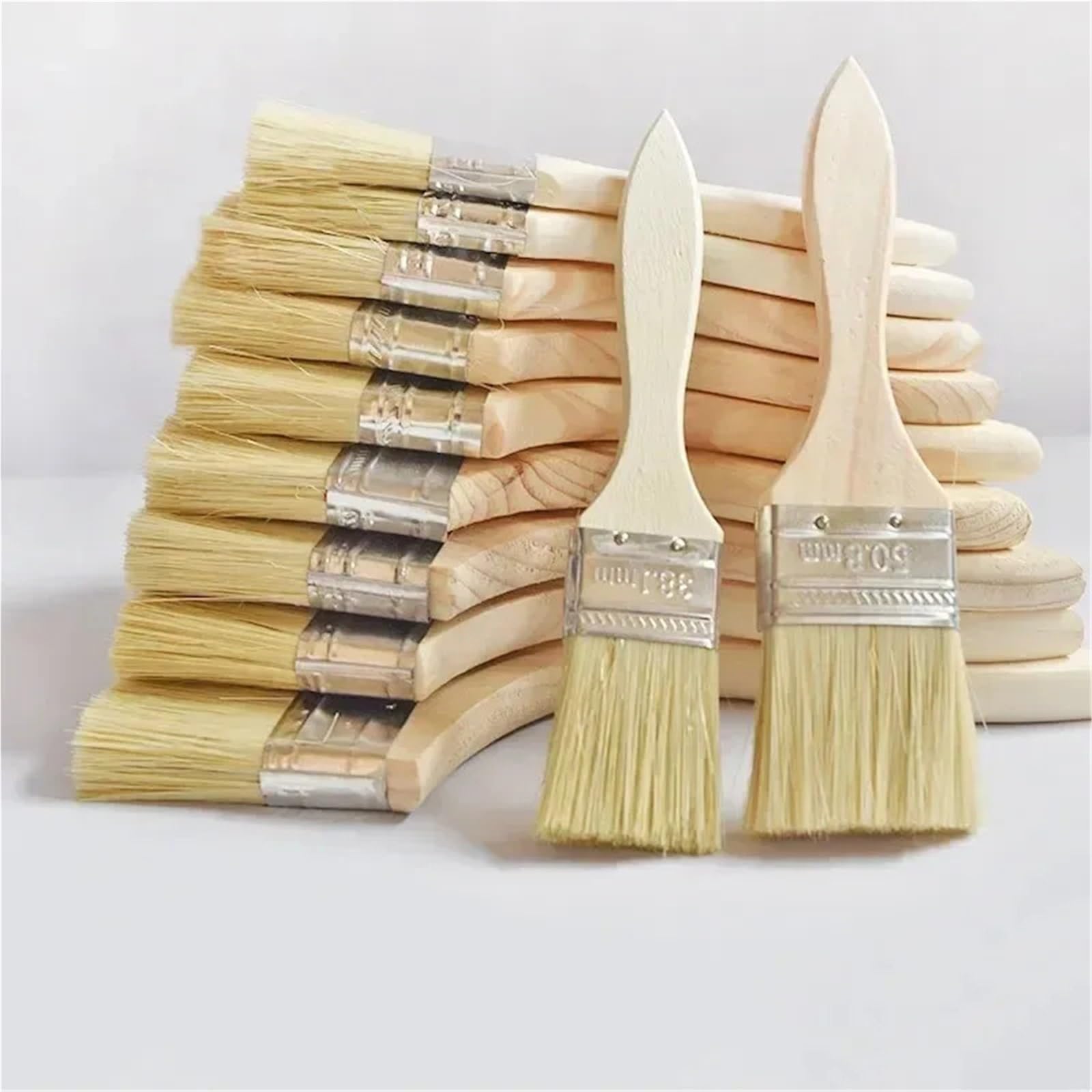 Juego de 10 Pinceles Madera con cerdas Suaves for Pintar Paredes y Muebles para Pintar(Size3)