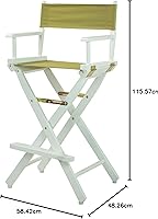 Vista 139 de Casual Home - Silla de director de 30 in, marco blanco, con lona color blanco, altura de barra