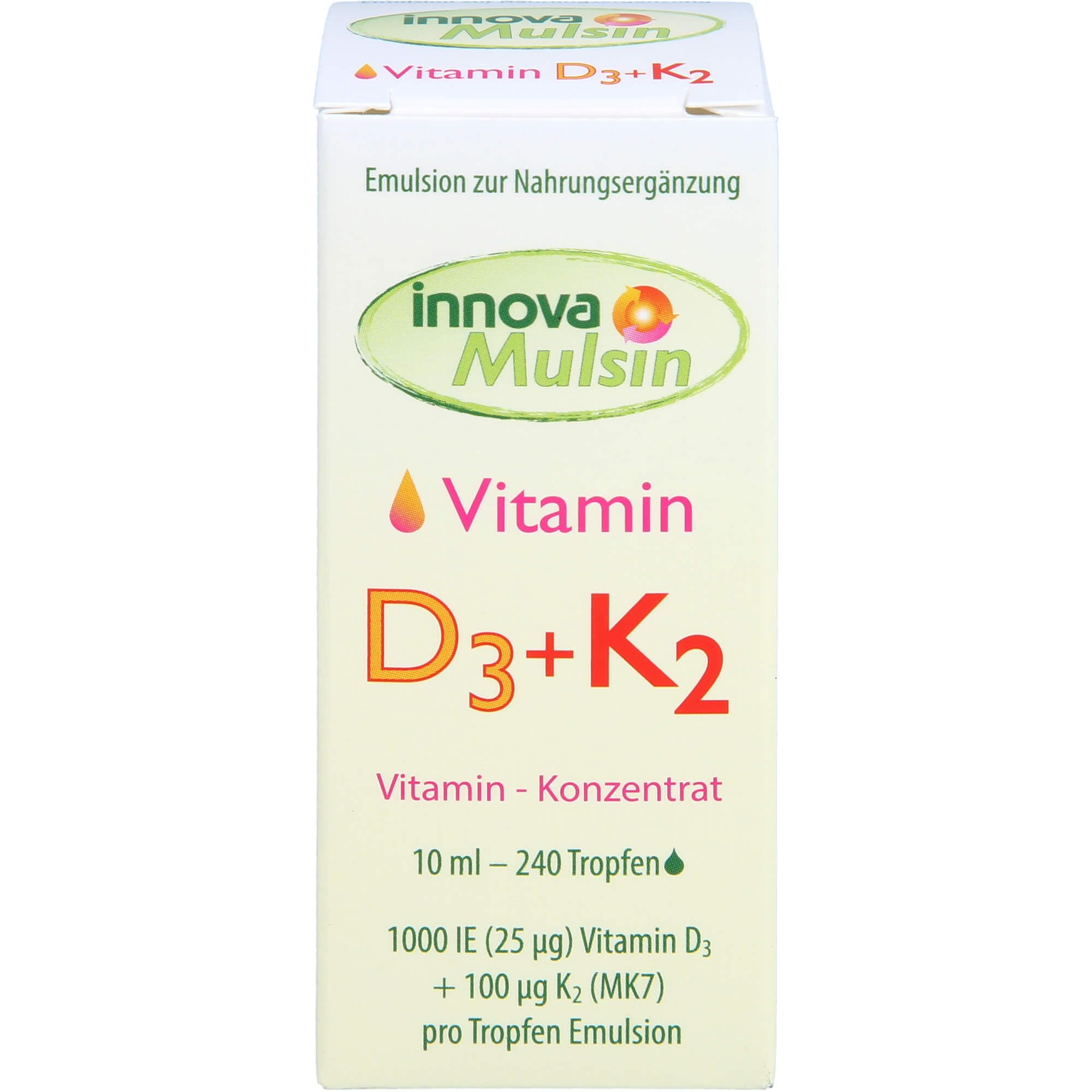Vitamin D3 + K2 Tropfen | 100% Bioverfügbarkeit da Emulsion | ohne Farbstoffe | Deutschland