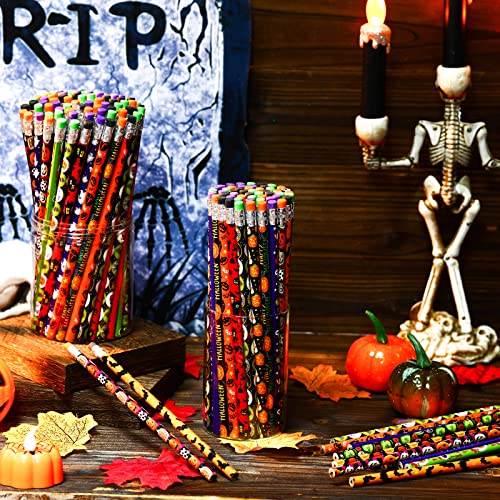 Chivao 240 lápices de Halloween con borrador miniatura 7