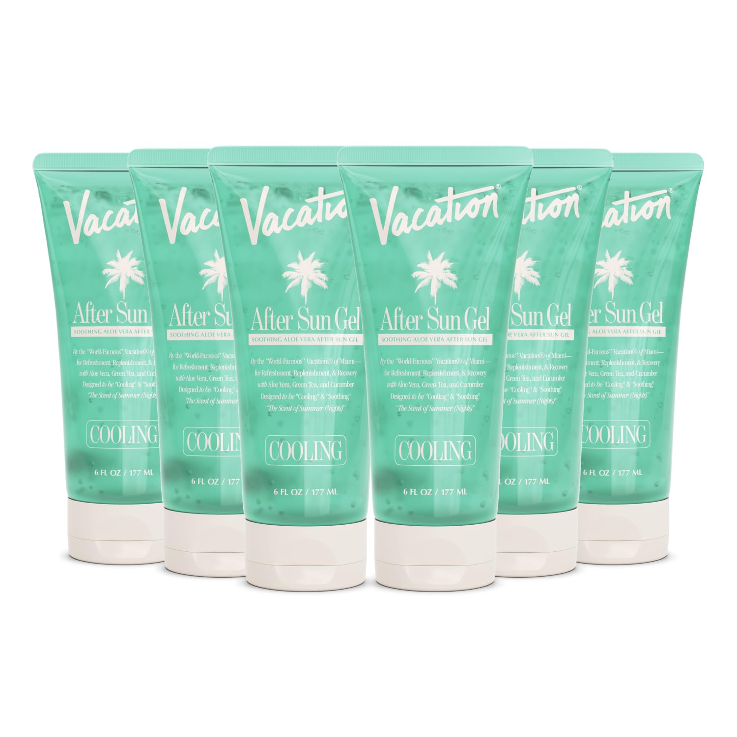 VACATION Mini After Sun Gel, Travel Size Soothing Aloe Vera Gel for Sunburn Relief, Hydrating & Cooling, Non-Sticky Aftersun Care, 1oz (Value Pack of
