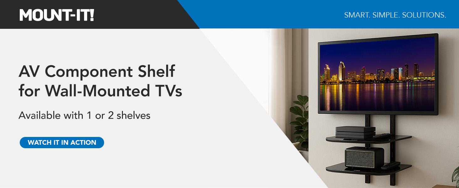 mount-it 。LCD、LED、プラズマテレビ壁マウントブラケットforケーブルボックス、DVDプレーヤー、ステレオコンポーネントシェルフ 2 Shelf MI-84 d2ldlup Amazon.com: Mount-It TV Wall Mount Shelf Bracket Under TV for