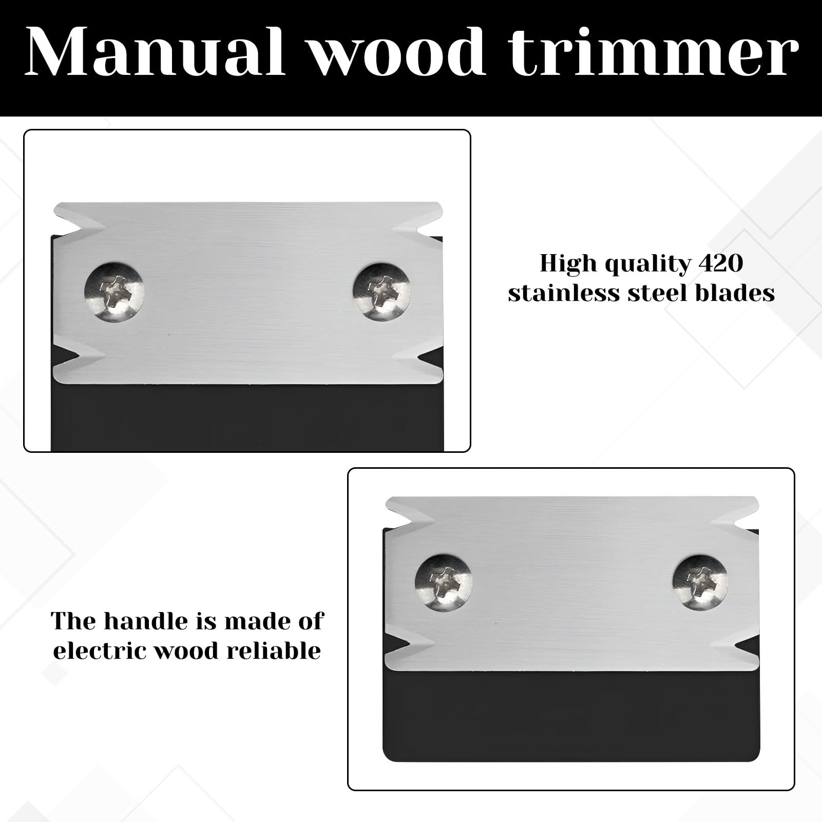 Edge Banding Trimmer Tool,Portable Manual Edge Banding Cutter with Blade,Anti-Slip Hand Planer,Woodworking Edge Trimmer for Wood PVC ABS Veneer Edge Bander Deburring Tool(Black) - Image 3