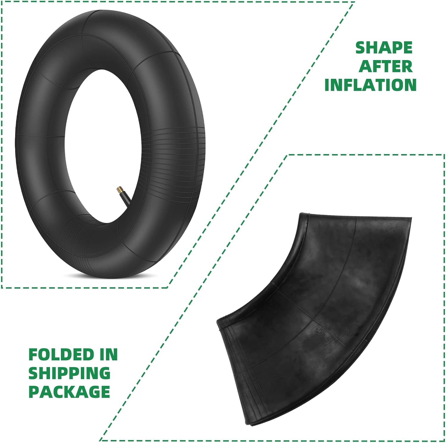 2Pack 20x8.00-8, 20x10-8 Replacement Inner Tube with TR13 Straight Valve Stem for Golf Cart Mower Tractor Garden Trailer and More