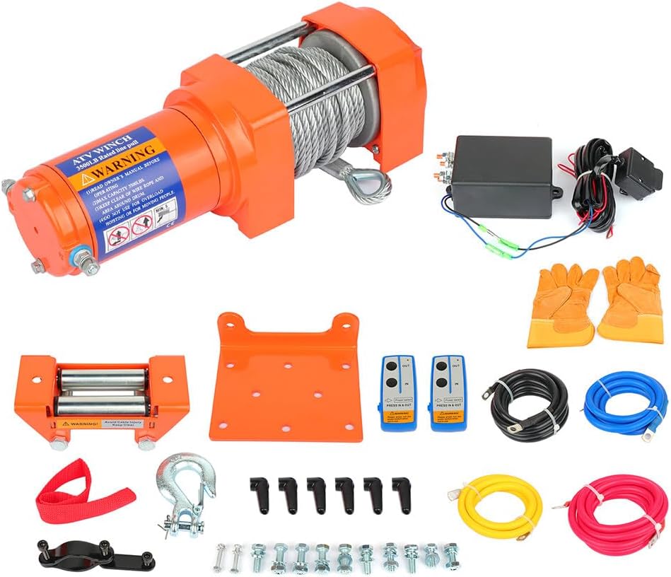 SCITOO - 3500LBS 12V Truck Trailer Electric Winch ATV UTV Steel Cable w/Wireless Remote