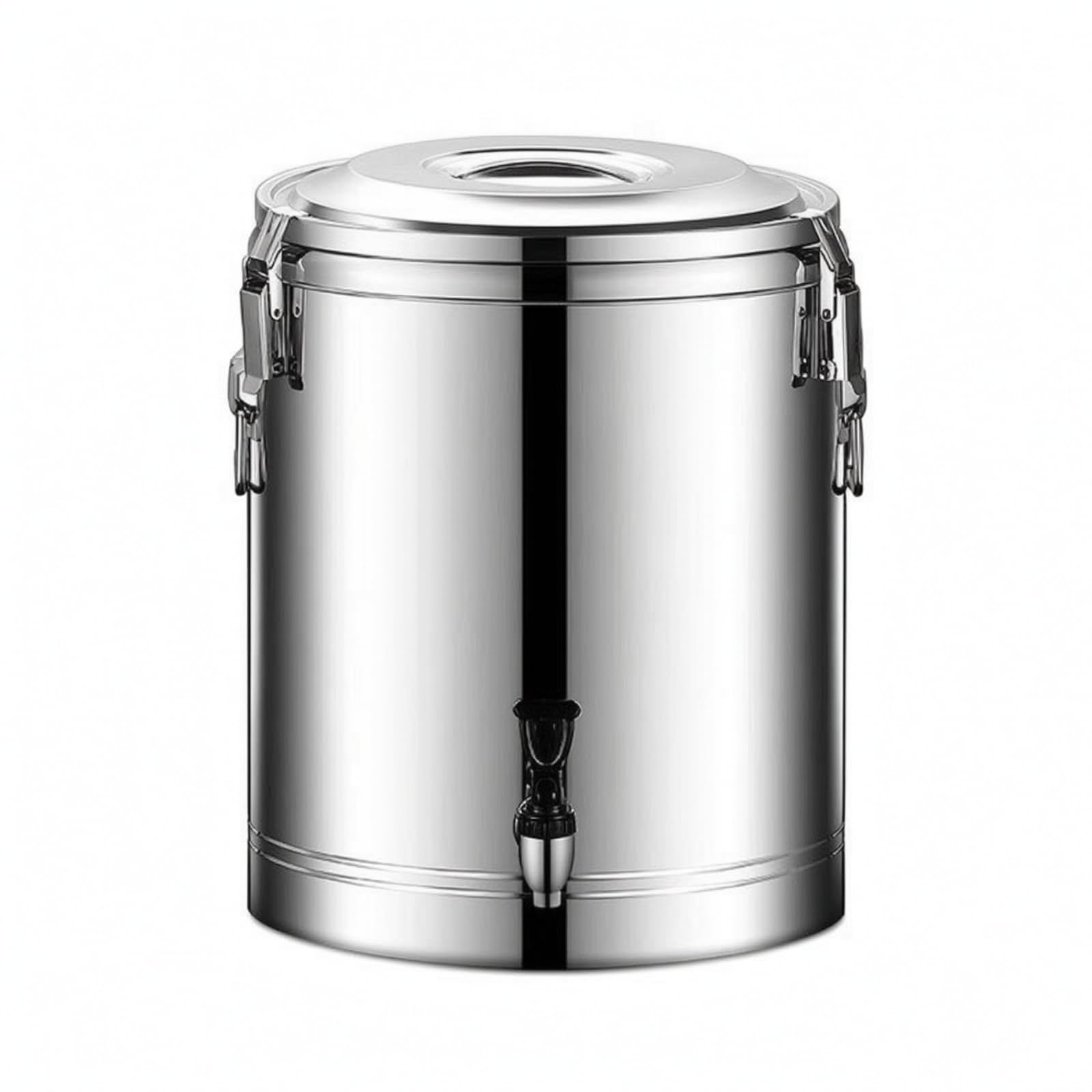 Qianly Cubo Térmico con Tapa Comercial Contenedor Isotérmico Acero Inoxidable Sellado Termo Industrial para Bufés, 20L, Con Grifo