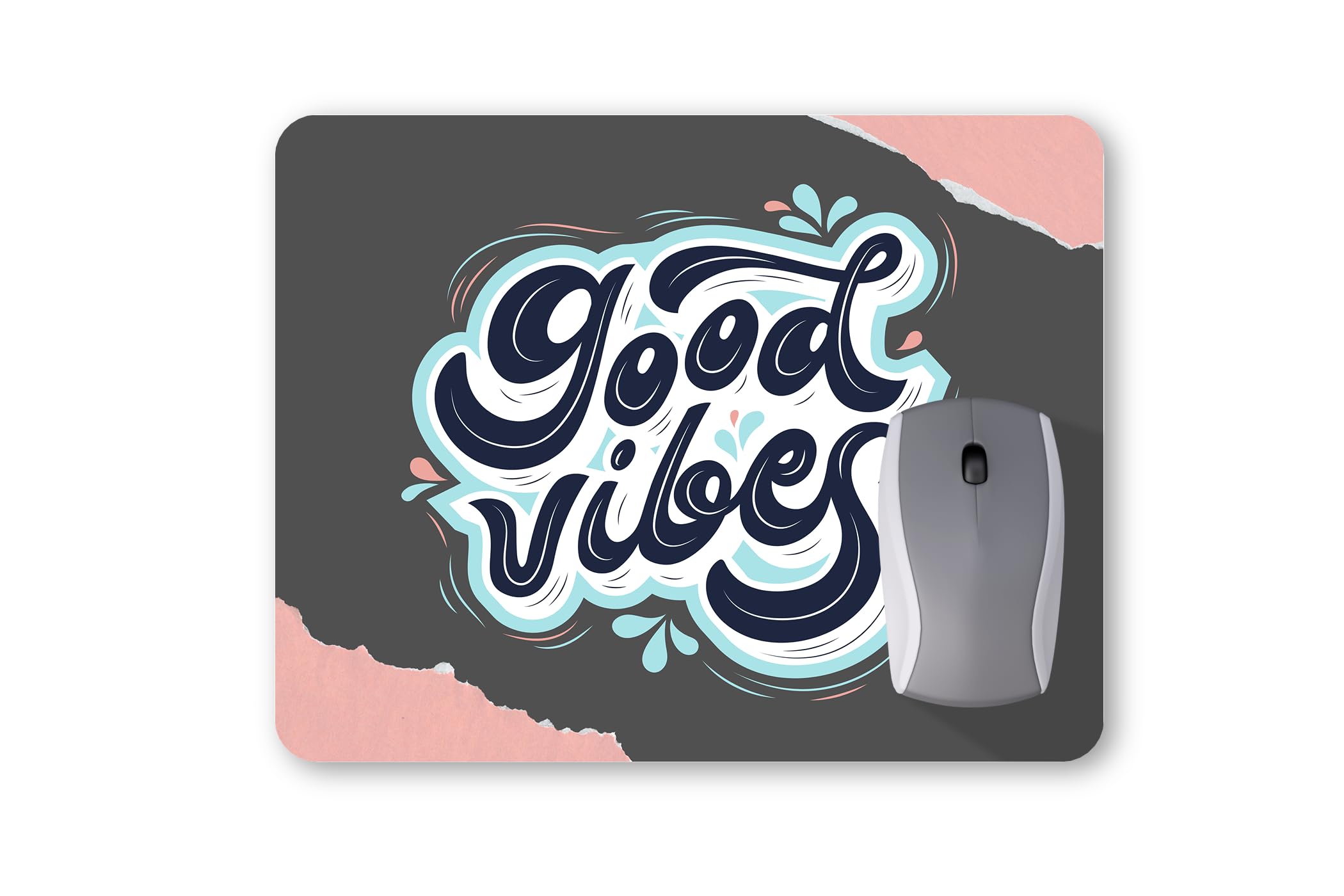 TCF 3MM Thick Rubber Mouse PAD for Office & Personal Usage, Ideal for Gamers. Good Vibes Design Mouse PAD in Peach Colour (Gray) (B0DHD2T3ZY) Amazon Price History, Amazon Price Tracker