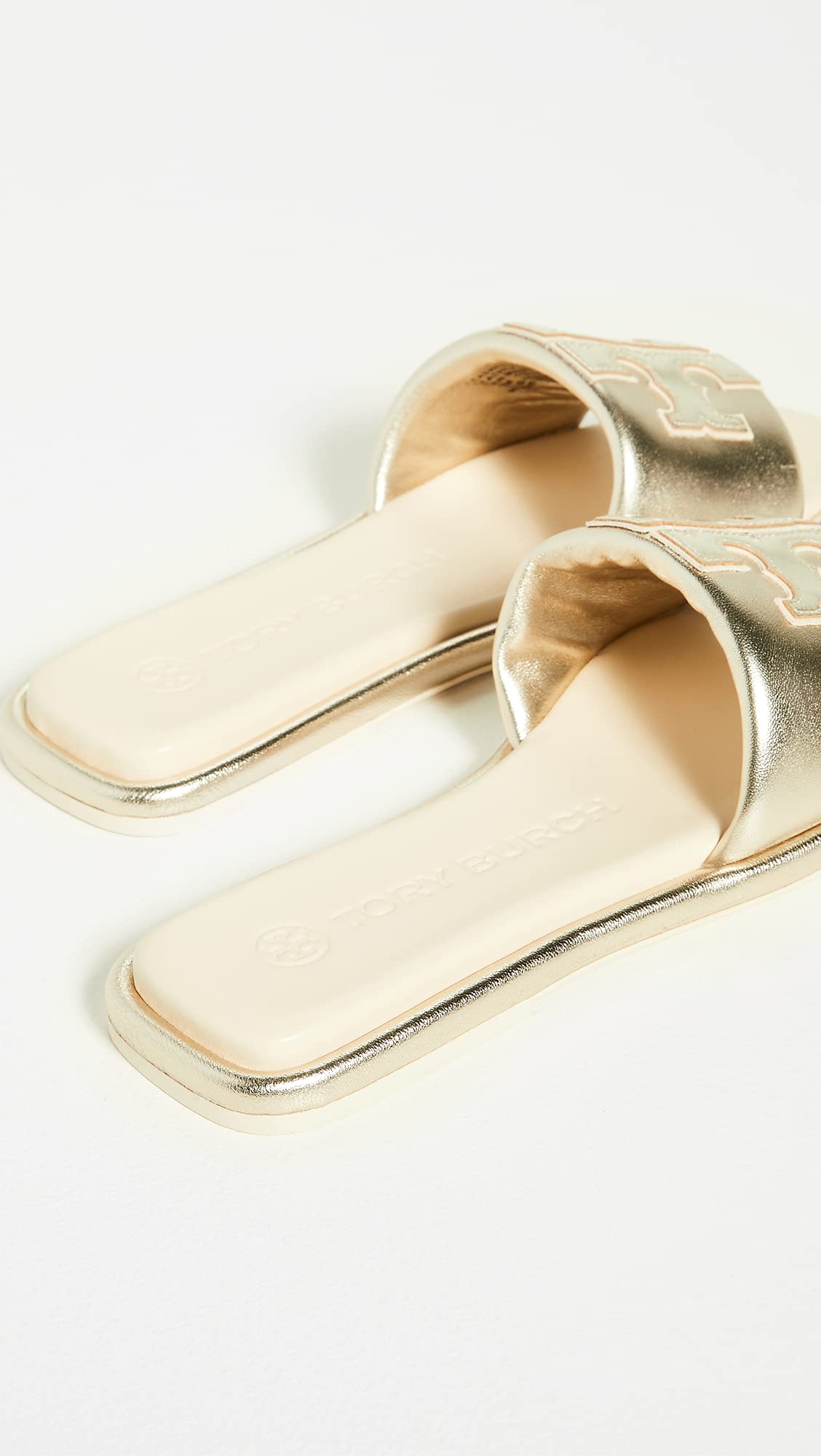 Tory Burch Women's Double T Sport Slides, Spark Gold/New