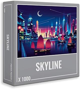 Cloudberries Skyline Puzzle, Hard 1000 Piece Jigsaw Puzzles for Adults with Cool Neon Colours, Difficult Puzzles, City Puzzles for Adults 1000