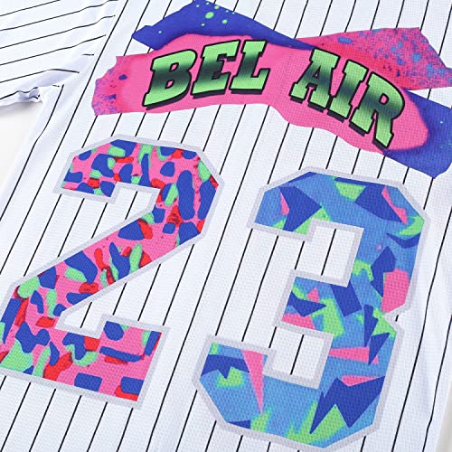 Camiseta Bel Air Baseball Jersey, ropa hip hop de los 90 para hombres y mujeres, camiseta de manga corta para fiesta miniatura 5