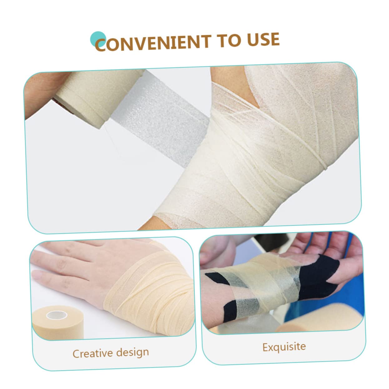 MOLUCKFU 3 Rolls Skin Sponge Film Sports Tape Athletic Tape Wrap Large Waterproof Shock-Absorption Films