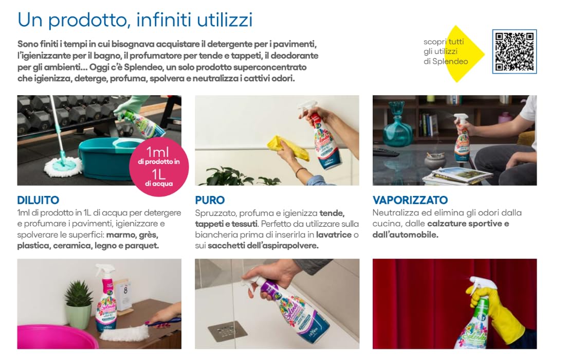 Deodorante Ambiente Profumatore Igienizzante Spray, 750ml, Set da 6 Pezzi BOUQUET DI FIORI