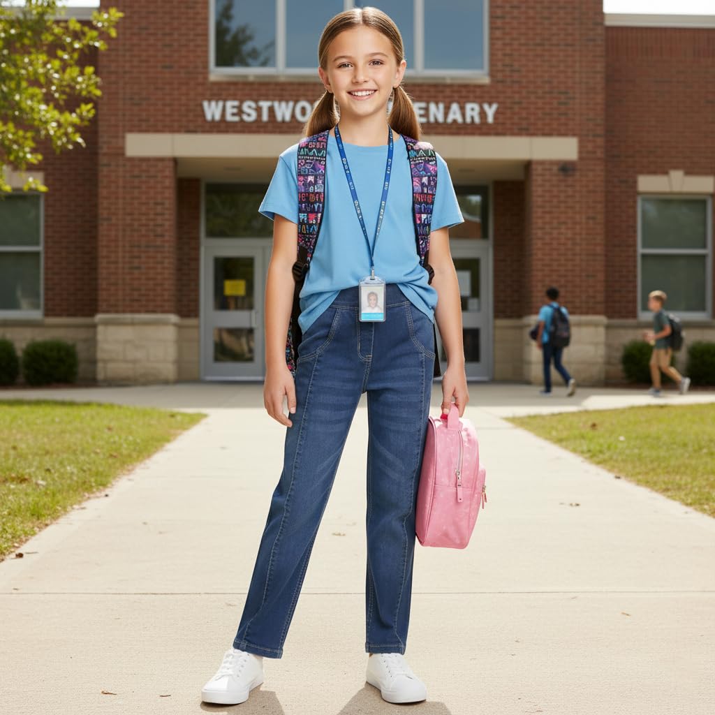 A2Z 4 Kids Dziewczynki Krój Prosty Elastyczny Bootcut Jeansy Szerokie Nogawki Szeroki Elastyczny Pas Bootcut Spodnie Denim Elastyczne Proste Wygodne Jeansy Szerokie Prezent Dla Dzieci 5–14 Lat