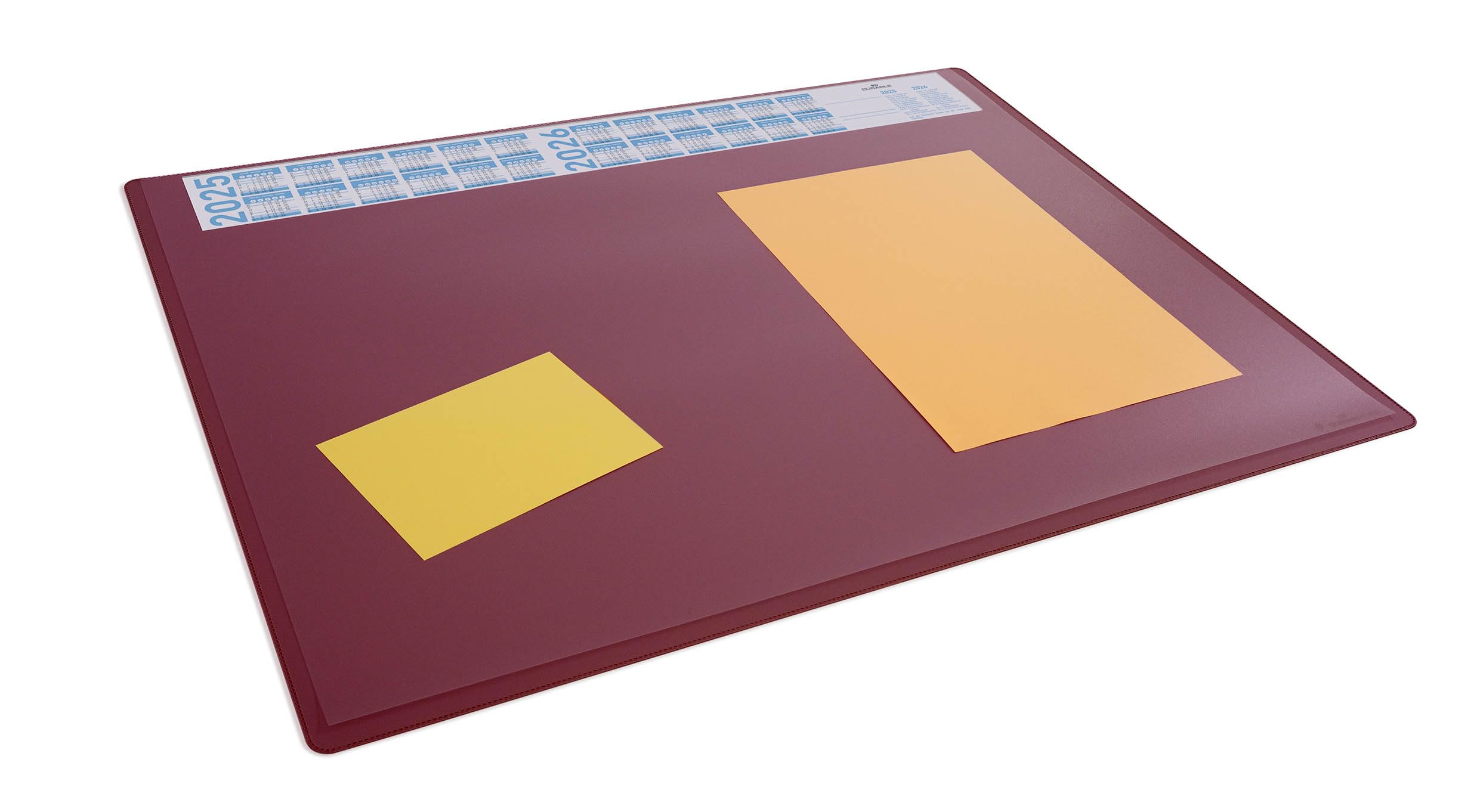 Durable Desk Mat with Annual Calendar 65 x 50 cm, Non-Slip, Polypropylene,Made in Germany, Red