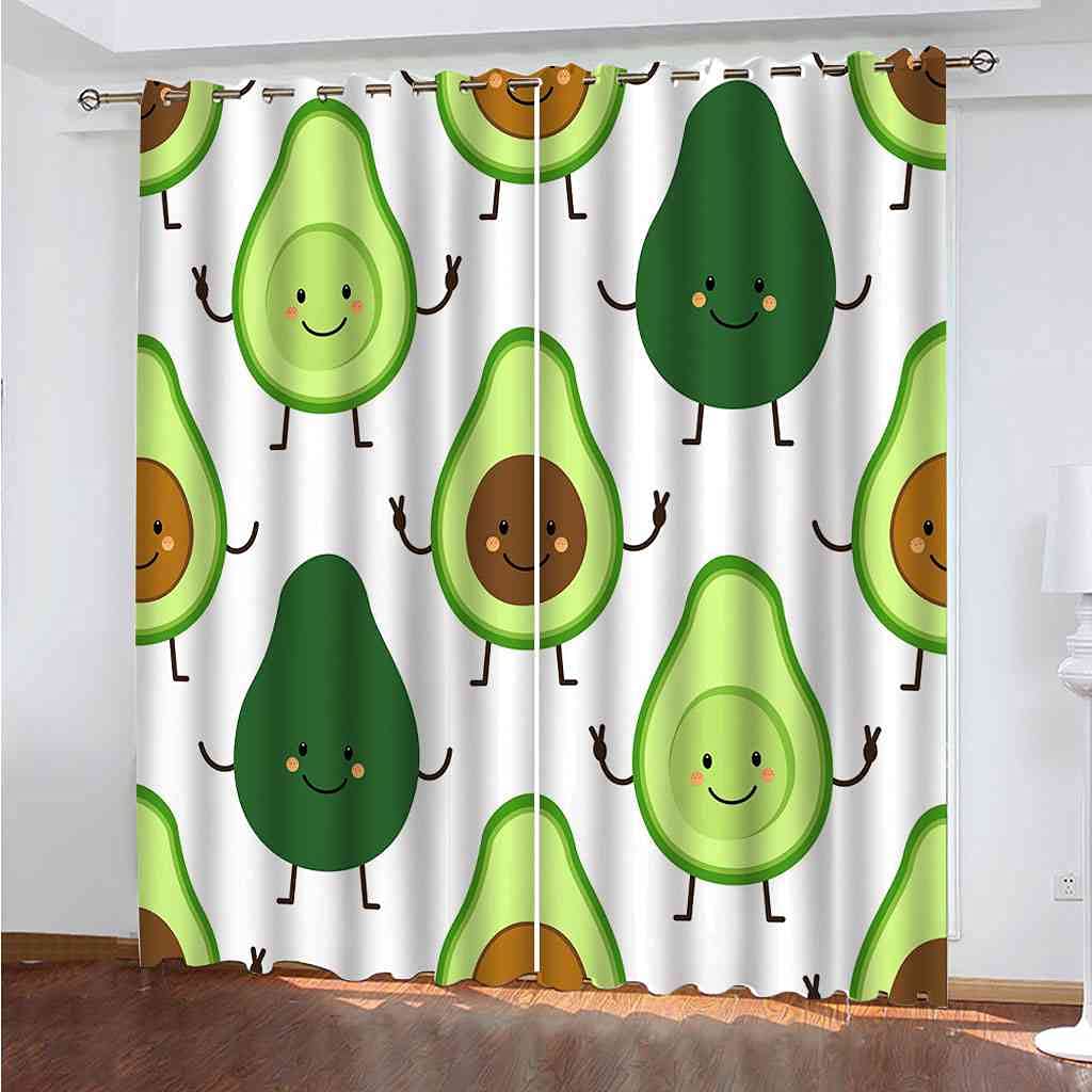 Rideaux de fenêtre pour chambre bébé motif avocat dessin animé rideau thermique