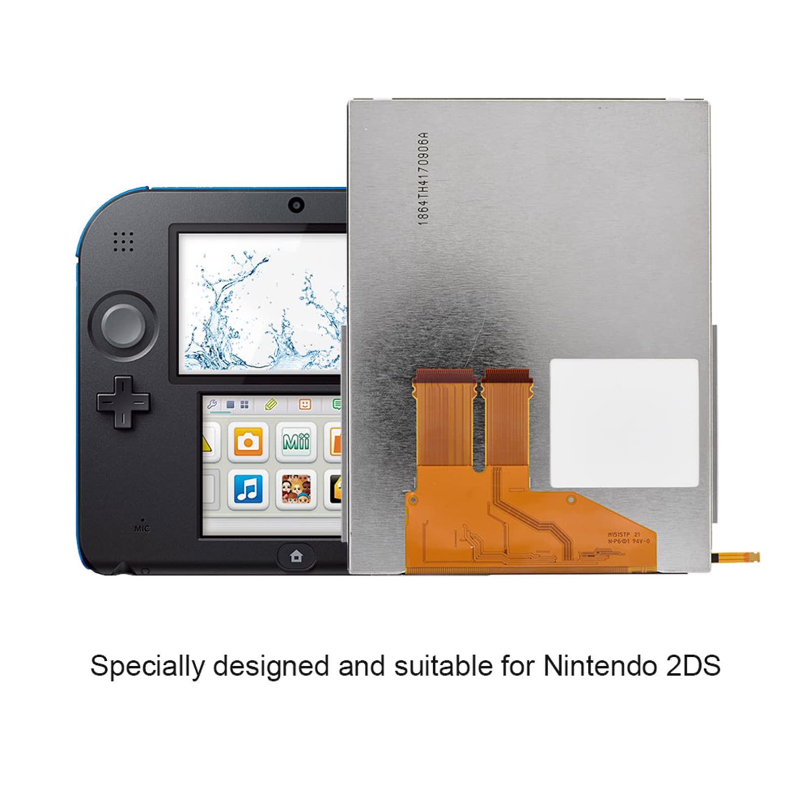FAUOSWUK Schermo Sostitutivo del Display LCD Inferiore Superiore, Accessori di Riparazione del Pannello Display in Vetro per Console di Gioco Portatile, Installazione Semplice per la