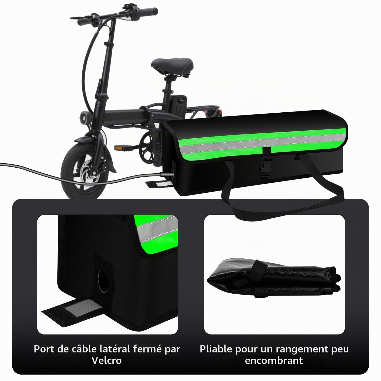 Sac De Sécurité De Batterie Au Lithium, Sac De Batterie Au Lithium Ignifuge, Approprié Pour La Charge, Le Stockage Et Le Transport De La Batterie De Vélo électrique, 49×16×16cm