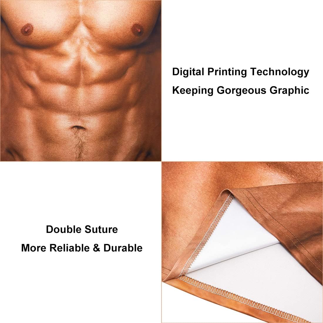 Goodstoworld Unisex 3D Fake Abs T Shirts Shredded Chest Printed Short Sleeve Costume Novelty Tees Shirt - Image 6